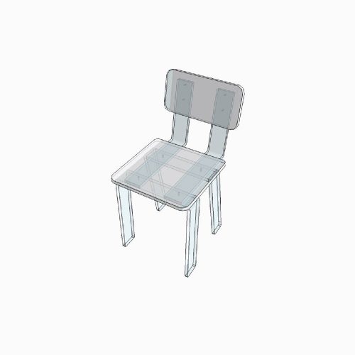 Chaise transparente en Plexiglass dépoli