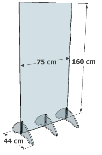 Grande séparation en plexiglass mesures Grande séparation en plexiglass mesures