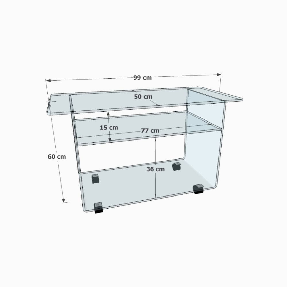 Longue table d'appoint en plexiglass Longue table d'appoint en plexiglass