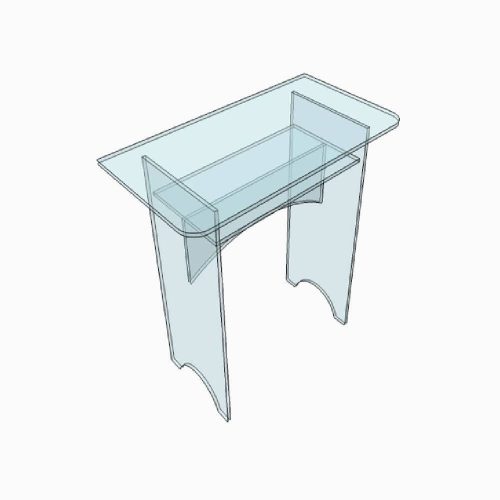 Petit bureau Plexiglass (75 cm x 40 cm x 73 cm x 10 mm)