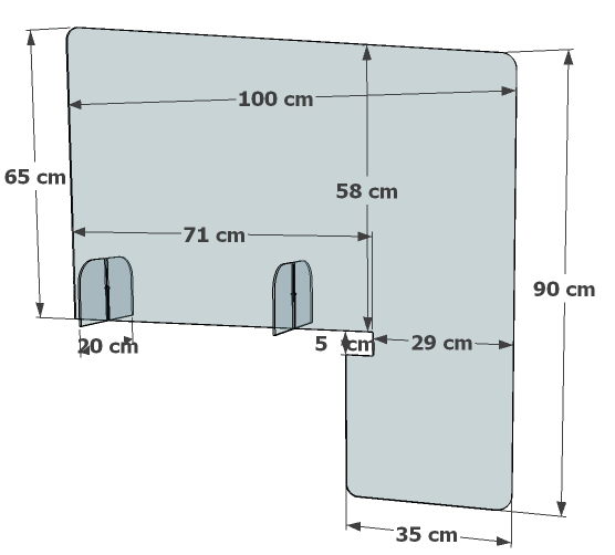 Séparation de bureau en plexiglass mesures Séparation de bureau en plexiglass mesures