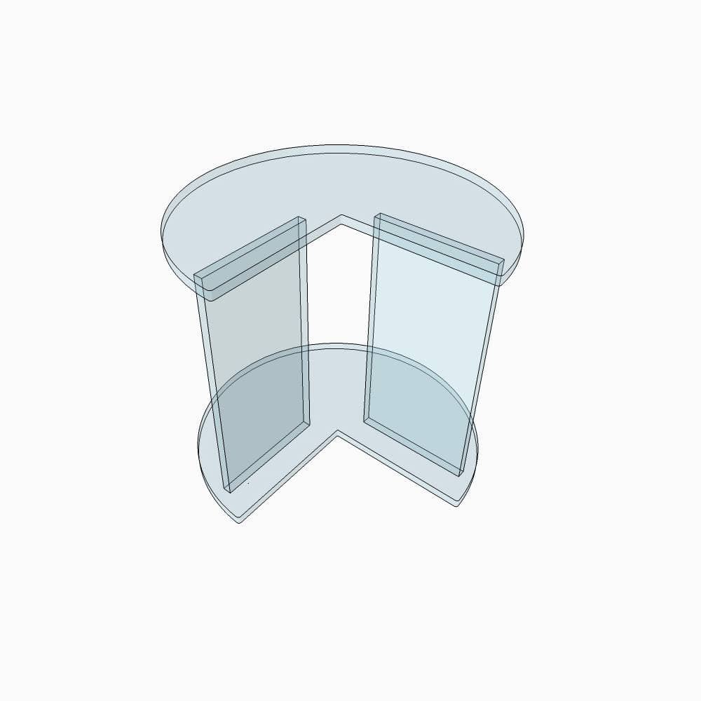 Table d'angle ronde en plexiglass Table d'angle ronde en plexiglass