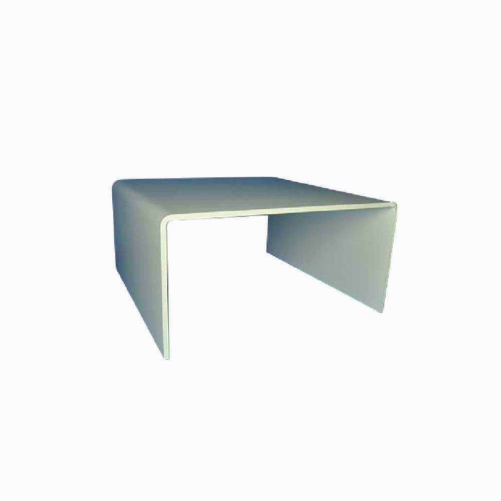 Table basse carrée en plexiglass blanc brillant Table basse carrée en plexiglass blanc brillant