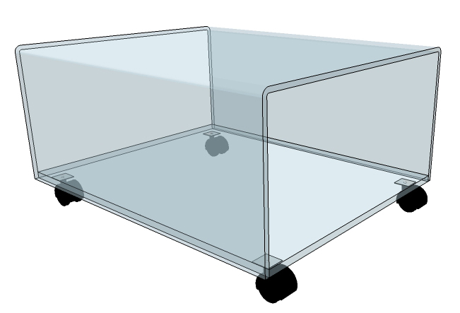 Table basse à roulette en plexiglass Table basse à roulette en plexiglass