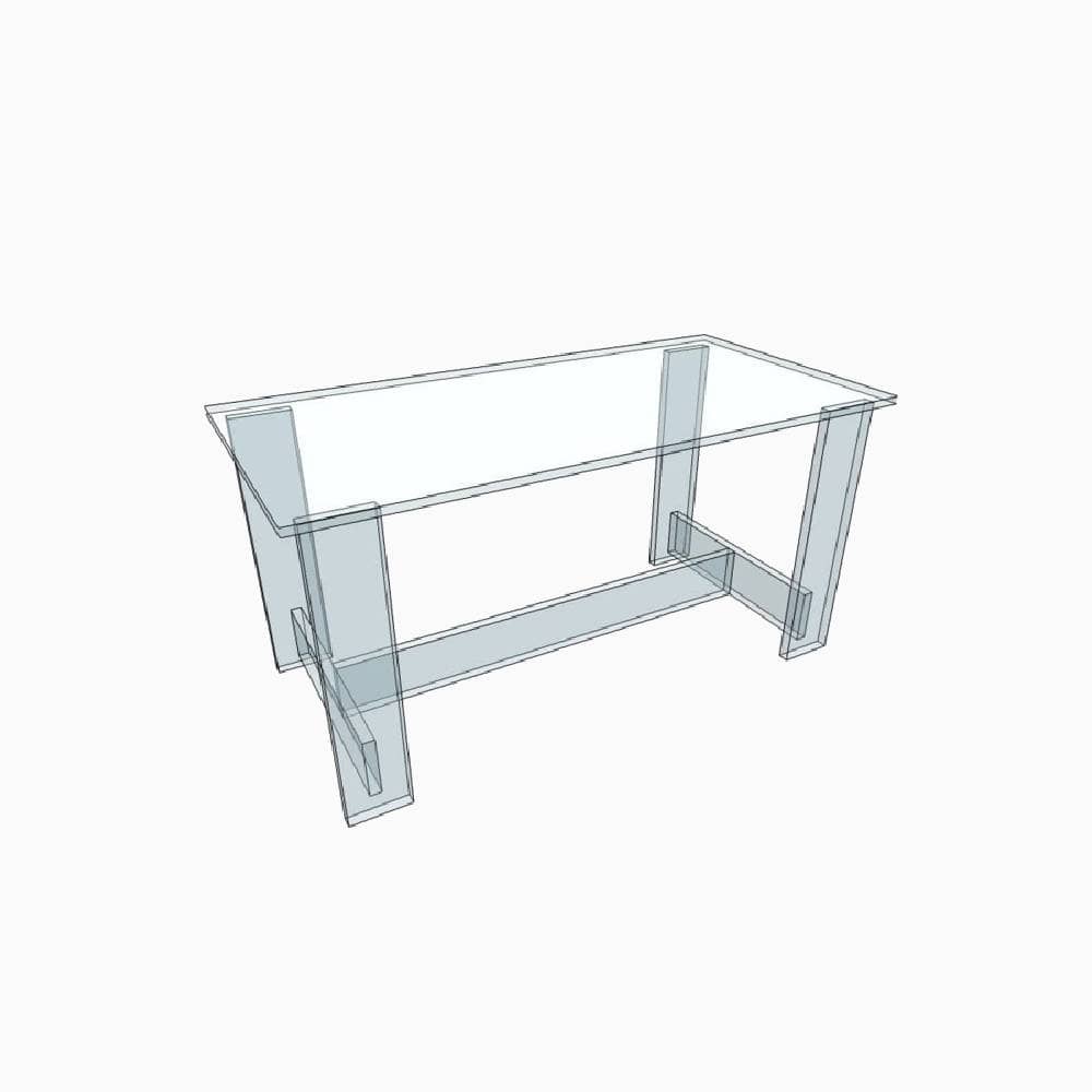 Table basse transparente Plexiglass rectangle Table basse transparente Plexiglass rectangle