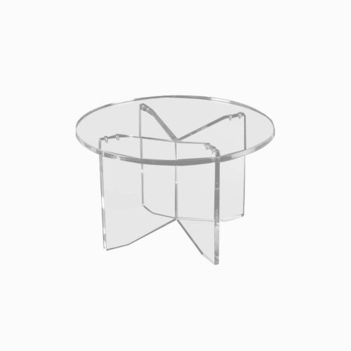 Table basse ronde en plexiglass