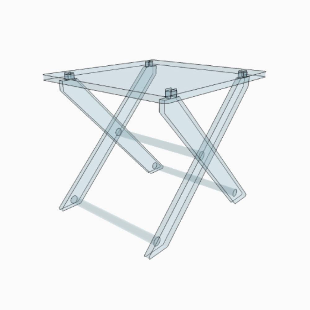 Table pliante en plexiglass Table pliante en plexiglass