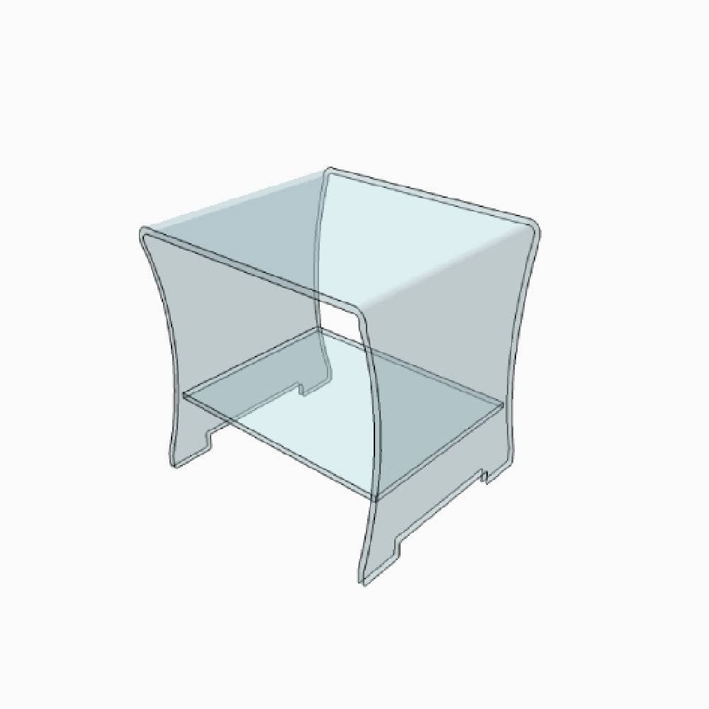 Table de chevet en plexiglass Table de chevet en plexiglass