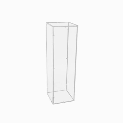 Colonne transparente en Plexiglass (hauteur 90 cm, côté 35 cm, épaisseur 8mm)